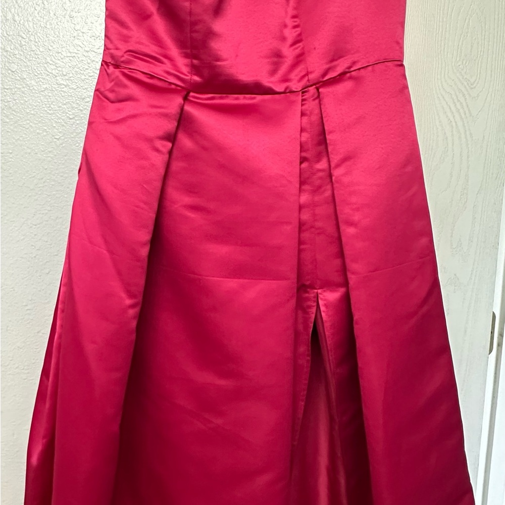 Elegant Magenta Satin Dress